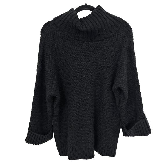 Talbots Black Cable Knit Alpaca Wool Blend Cowl Neck Sweater Womens X Petite - Picture 6 of 6